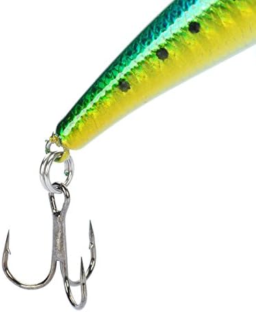 Lifelike Fish Style Fishing lures soft plastic artificial bait with Treble Hooks - Blue + Yellow