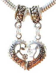 Mother Daughter Break Away Sterling Silver Charm Bead Set Compatible with Most Brands of European Charm Bead Bracelets