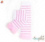 Ema Jane (Ruffle (Pink and White)) Baby Tutu Ruffle Leg Warmers - Baby Leggings