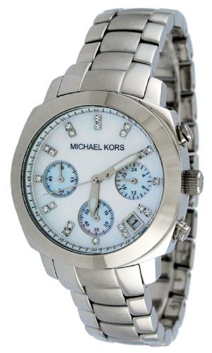 Michael Kors #MK5092 Womens Silver Tone MOP Dial Chronograph Bracelet Watch