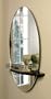 Reflect Oval Mirror with 14"W Shelf in Java Finish