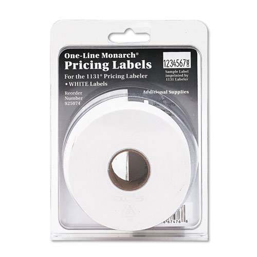 Monarch PAXAR One-Line Easy-Load Pricemarker Labels, 0.43 x 0.875 Inches, White, 2,500 per Pack 