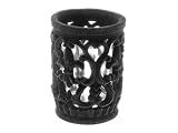 PT Tealight Holder, French Lily, Flock, Black