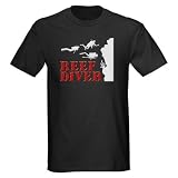 Reef Diver on Black Flag Dark T-Shirt by CafePress