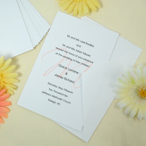 DIY White Wedding Invitations Kit - pack of 100