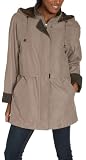 Liz Claiborne Women's Microfiber Snap Front Anorak With Hood And Mellow Pillow Lining