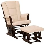 Stork Craft Tuscany Glider and Ottoman, Espresso/Beige