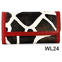 Red Giraffe Print Clutch Wallet with…