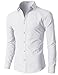 H2H Mens Oxford Cotton Slim Fit Dress Button-down Shirts Long Sleeve