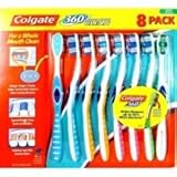 Colgate 360 Degrees Whole Mouth Clean Toothbrushes 8-Pack - Soft