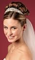 Champagne Blossom Tiara: Gold Accented Hand Crafted With Champagne Rose Bouquets Alongside Blooming Pearl and Austrian Crystal Flowers