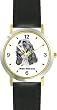 English Springer Spaniel (SC) Dog - WATCHBUDDY&reg; CLASSIC DELUXE TWO-TONE THEME WATCH - Arabic Numbers-Black Leather Strap-Women's Size-Small