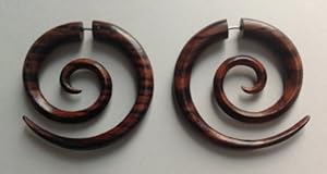 Spiral Earrings - Medium Spirals - Sono Wood - Organic - Eco Friendly - By Primal Distro
