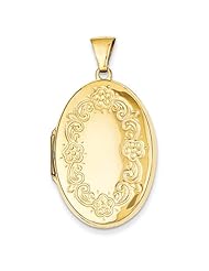 14k Yellow Gold Floral Locket. Metal Wt- 3.32g