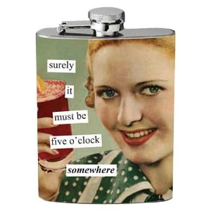 Anne Taintor 58208 2-3 4 W by 4-1 4-Inch H Flask, Five O'Clock by Anne Taintor