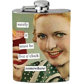 Anne Taintor 58208 2-3 4 W by 4-1 4-Inch H Flask, Five O'Clock by Anne Taintor