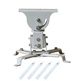 VideoSecu Universal LCD/DLP Projector Ceiling Mount Bracket White Fits Both Flat or Vaulted Ceiling with 4 Extension Adaptors PJ2WE55 1YG