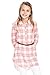 Chelsea Apparel- Girls Plaid Long Sleeve Button Down Shirt Dress MD1872