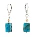 Earrings - E337 - Genuine Chrysocolla Gemstone and Swarovski (tm) Crystal ~ Sm Rectangle