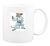 Mug with belt, karate, rat, black