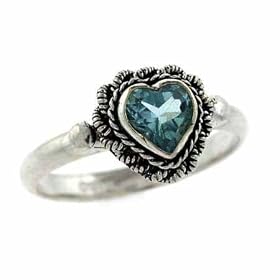 Sterling Silver Genuine Blue Topaz Heart Ring by SilverSpeck.com