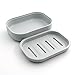 UVIVIU Plastic Soap Dish Container, Keeps Soap Dry,Easy Cleaning,Drain, Grey Blue