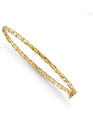 14k Yellow gold Leslies Polished Diamond cut Twist Bangle