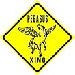 PEGASUS CROSSING fantacy flying horse sign