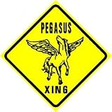 PEGASUS CROSSING fantacy flying horse sign
