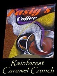 Rainforest Caramel Crunch Flavored Coffee 12 oz. Perk Grind by Fasig