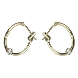14K Gold Hoops with 2.5-mm. Cubic Zirconias