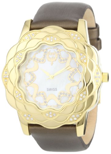 Brillier Women's 10-2F225-05 La Fleur Round Gold Diamonds Analog Watch