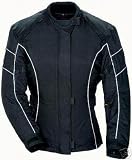 Australian Bikers Gear Ebony CE armoured vented Waterproof Ladies Motorcycle Jacket (16) - 16.0