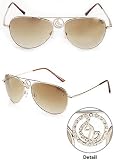 Baby Phat - Baby Phat 1020 Gold Aviator Sunglasses w/ Rhinestones: 100% Authentic