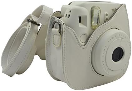 Orlution PU Leather Cartoon Camera Hard Case Shoulder Bag Cover For Fujifilm Fuji Instax Mini8 Mini 8 Mini 8s protective pouch (White)