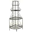 French Corner Baker's Rack Brass Tips: Without Brass, Finish: Satin Black