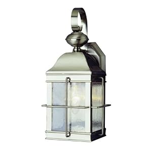 Trans Globe Lighting 4632 BN 14-1 2-Inch 1-Light Outdoor Down Wall Lantern, Brushed Nickel by Trans Globe Lighting