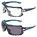 2 Pair Global Vision Octane Sport Motorcycle Riding Safety Glasses Blue Gasket 1 with Clear Lens and 1 with Smoke Lens