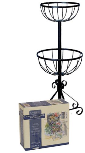 Childrens Toyshop  Outdoor Living : Gardman 2 Tier Flower Fountain Baskets Black