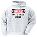 WARNING HATE FREE ZONE Adult Hooded Sweatshirt (Hoodie / Hoody) Various Colors