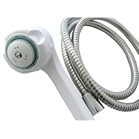 Hand Held Beauty Massage Shower Head 2.5 GPM White with Pressure Compensating Flow Controller, Beautifier 2.5 Gpm | Flexi Hose