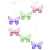 Pink Purple Green Shimmer Spiral Butterfly Mobile Decorations - Butterflies... by Bugs-n-Blooms