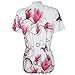 QinYing Women Breathable Cycling Jersey Red Flower Shirt Short Sleeve S