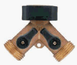 Tools & Hardware : Orbit Lawn & Garden Brass Hose Y Valve #58249