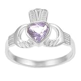Skyline Silver SR-833-PUR Sterling Silver with Amethyst Claddagh Ring Size: 9