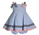 Bonnie Baby Jean Infant Chambray Patriotic Dress with Panty. 12M/18M/24M