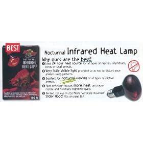 Zoo Med Red Nocturnal Infrared Heat Lamp 75 Watt Bulb for Reptiles by ZooMed