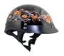 DOT Outlaw Gloss Black Orange Skullflies Half Face Motorcycle Helmet