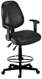 OFM 119-VAM-AA-DK-606-BLACK Vinyl Posture Task Chair with Arms and Drafting Kit-Black