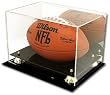 Deluxe Acrylic Football Display Case with Gold Risers and Mirrored Back